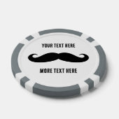 黒カスタム口ひげトランプのポーカーチップゴルフボールマーカー ポーカーチップ (シングル)