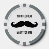 黒カスタム口ひげトランプのポーカーチップゴルフボールマーカー ポーカーチップ (正面)