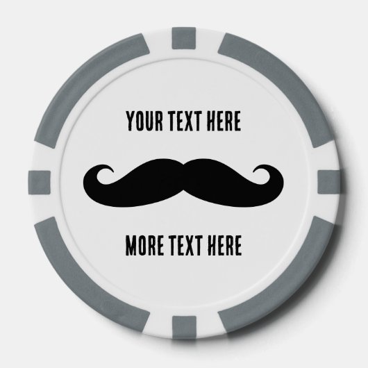 黒カスタム口ひげトランプのポーカーチップゴルフボールマーカー ポーカーチップ (正面)