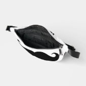黒カスタム口ひげ付きファニーおもしろいパックバッグ ファニーパック (見開き)