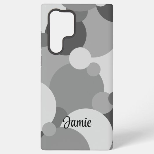 黒カスタム灰色の分子サムスンフォンケース SAMSUNG GALAXYケース (裏面)
