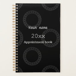 黒カスタム白アポイントメント本プランナー プランナー手帳
