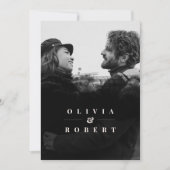 黒カスタム色のスタイリッシュ抽象芸術結婚の 招待状 (正面)