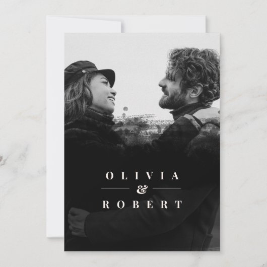 黒カスタム色のスタイリッシュ抽象芸術結婚の 招待状 (正面)