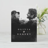 黒カスタム色のスタイリッシュ抽象芸術結婚の 招待状 (スタンド正面)