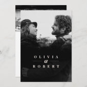 黒カスタム色のスタイリッシュ抽象芸術結婚の 招待状 (正面/裏面)