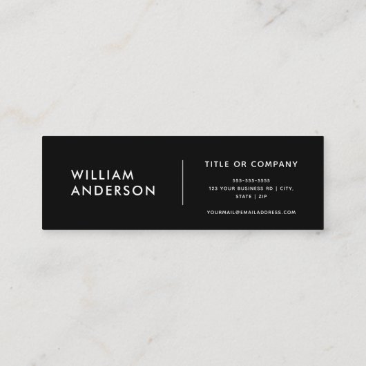 黒カスタム色のロエレガントゴ、四角、プロフェッショナル スキニー名刺 (裏面)