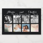 黒カスタム色8枚結婚コラージュ ビールラベル (シングルラベル)