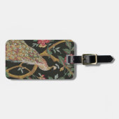 黒カスタム荷札の上のピーコック ラゲッジタグ (正面横)