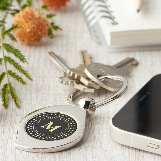 黒カスタム金ゴールド旋回メタルモノグラムのを作成 キーホルダー