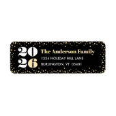 黒カスタム金ゴールド番号新はっきりした年名モダン ラベル (正面)