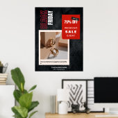 黒カスタム金曜売却の写真率 ポスター (ホームオフィス)