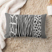 黒カッコいいと灰色のアニマルプリントエンボス枕 ランバークッション (ブランケット)