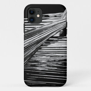黒カッコいいと白のストライプ iPhone 11 ケース