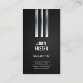黒カッコいいと銀 – スチールメタルルック 名刺 (正面)