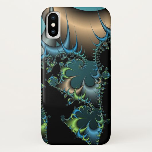 黒カッコいいと青のフラクタル Case-Mate iPhoneケース (裏面)