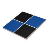 黒カッコいいと青の正方形パターン正方形紙co タイル (側面)