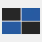 黒カッコいいと青の正方形 ラッピングペーパーシート (正面2)