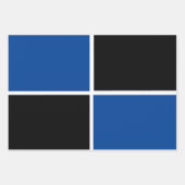 黒カッコいいと青の正方形 ラッピングペーパーシート (正面)