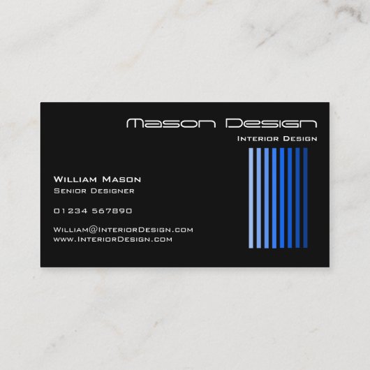 黒カッコいいと青 – モダン名刺 名刺 (裏面)