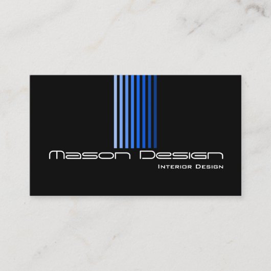 黒カッコいいと青 – モダン名刺 名刺 (正面)