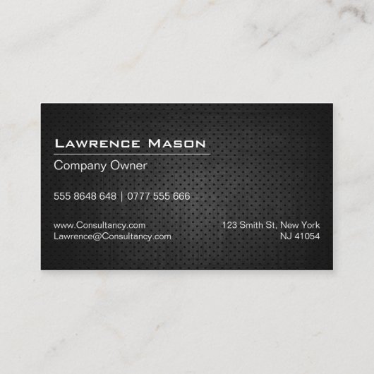 黒カッコいいのモダンプロフェッショナル 名刺 (裏面)