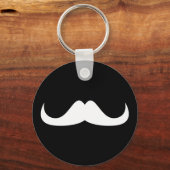 黒カッコいいの白いハンドルひげ キーホルダー (正面)