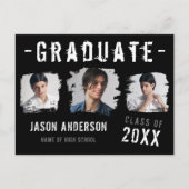 黒カッコいいグランジ写真3院発表 ポストカード (正面)