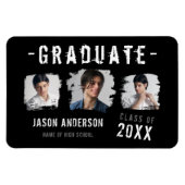 黒カッコいいグランジ写真3院発表 マグネット (横)