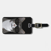 黒カッコいいサングラス猫 ラゲッジタグ (正面横)