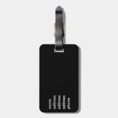 黒カッコいいサングラス猫 ラゲッジタグ (裏面縦)
