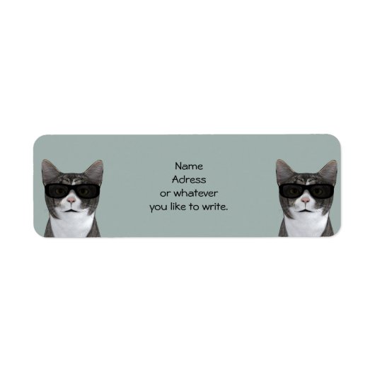 黒カッコいいサングラス猫 ラベル (正面)