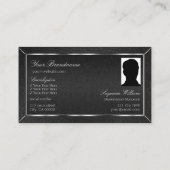 黒カッコいいスネークシルバーデコールとロゴと写真 名刺 (裏面)