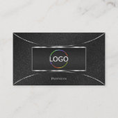 黒カッコいいスネークシルバーデコールとロゴと写真 名刺 (正面)