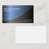 黒カッコいいブラシ付きブルースチールエフェクト – バスカード 名刺 (正面/裏面)