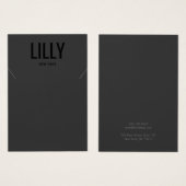 黒カッコいいモダンネックレスブレスレットディスプレイカード (正面&裏面)