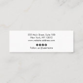 黒カッコいいモダン・白はっきりした文字 スキニー名刺 (裏面)