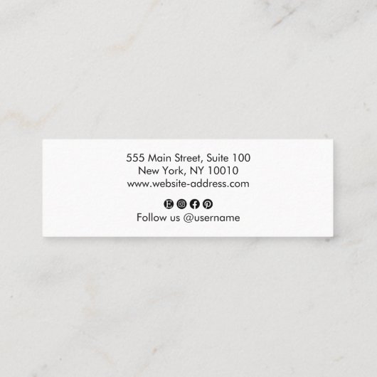 黒カッコいいモダン・白はっきりした文字 スキニー名刺 (裏面)