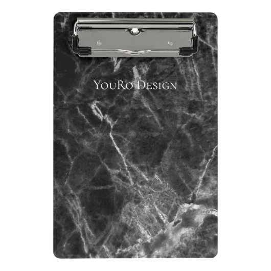 黒カッコいい大理石プロモーション ミニクリップボード (正面)