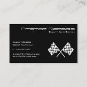 黒カッコいい市松模様に旗 名刺 (裏面)