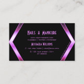 黒カッコいい幾何学模様ピンクパープルきらめくとロゴ 名刺 (裏面)