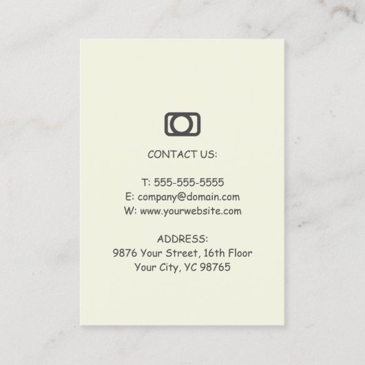 黒カッコいい灰色の写真撮影 名刺 (裏面)