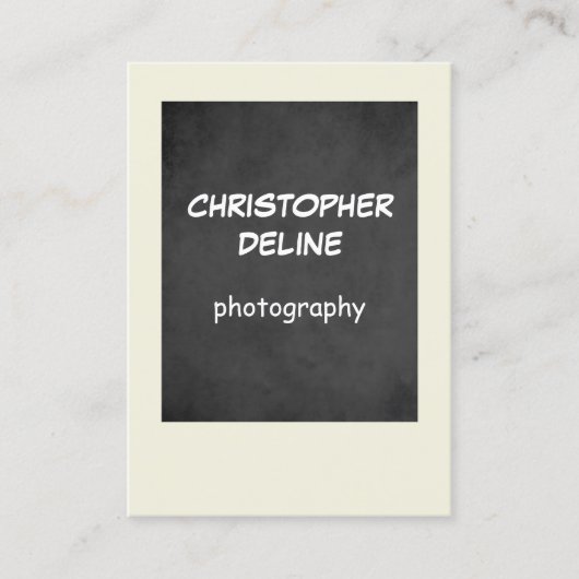 黒カッコいい灰色の写真撮影 名刺 (正面)
