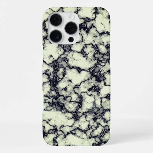 黒カッコいい白の大理石パターン iPhoneケース (裏面)