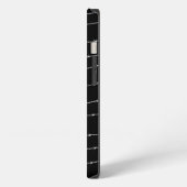 黒カッコいい白の有刺線模様モノグラム iPhoneケース (左側面)