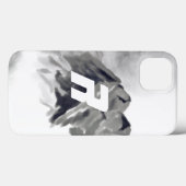 黒カッコいい白の水彩山モノグラム Case-Mate iPhoneケース (裏面 (横))