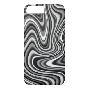 黒カッコいい白デジタル大理石パターン iPhone 8 PLUS/7 PLUSケース