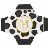 黒カッコいい白&金ゴールド2023モノグラム サッカーボール (フラット)