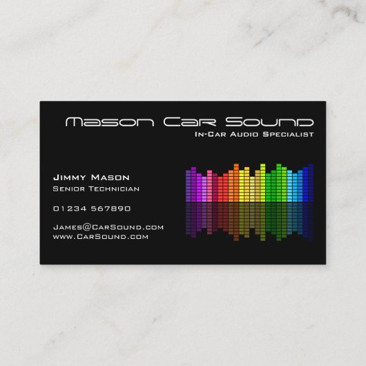 黒カッコいい等化器DJ名刺 名刺 (裏面)