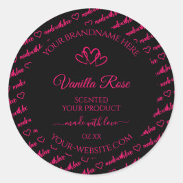 黒カッコいい色Wordクラウド製品ラベルハート ラウンドシール